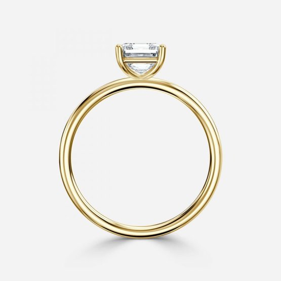 Bdaya Asscher Solitaire Engagement Ring 14K / 18K Solid Gold