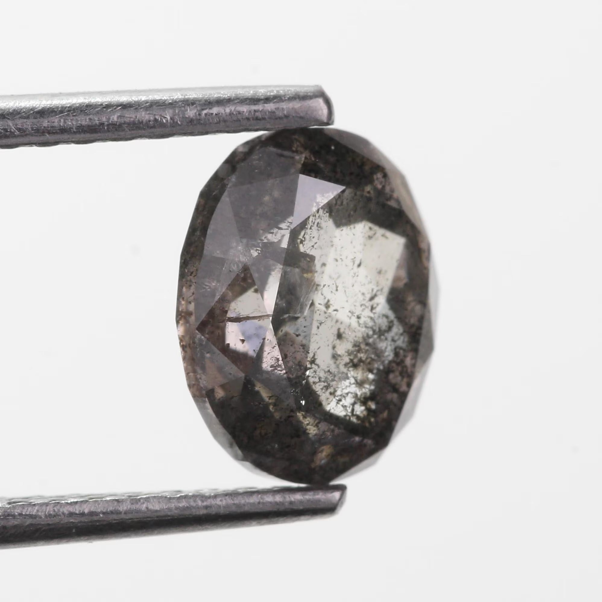 1.77 Carat Salt and Pepper Diamond Oval Natural Brown 7.60 MM