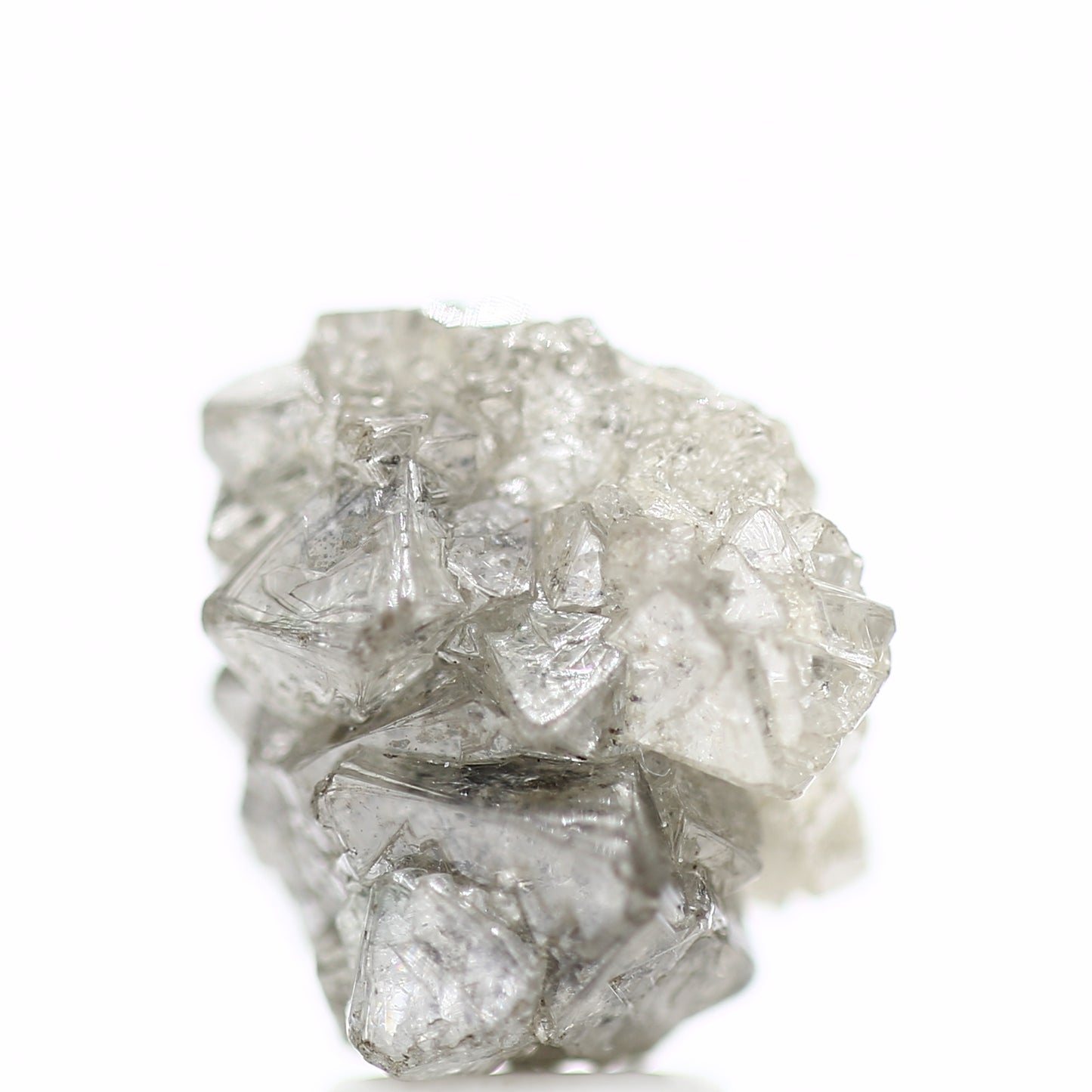 7 Carat White Gray Crystal Octahedron Rough Natural Diamond 11.50 MM - Blackdiamond