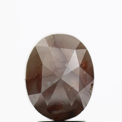 3.56 Ct Rustic Oval Radiant Cut Red Natural Loose Diamond 8.05 MM