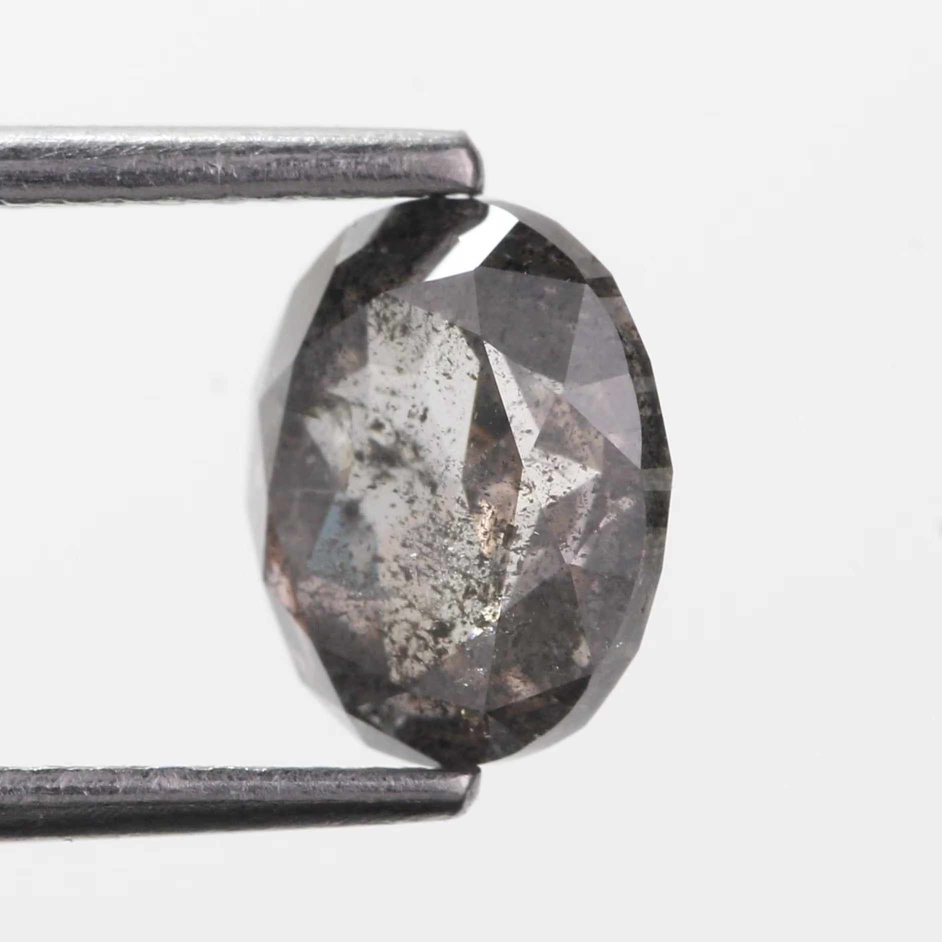 1.77 Carat Salt and Pepper Diamond Oval Natural Brown 7.60 MM