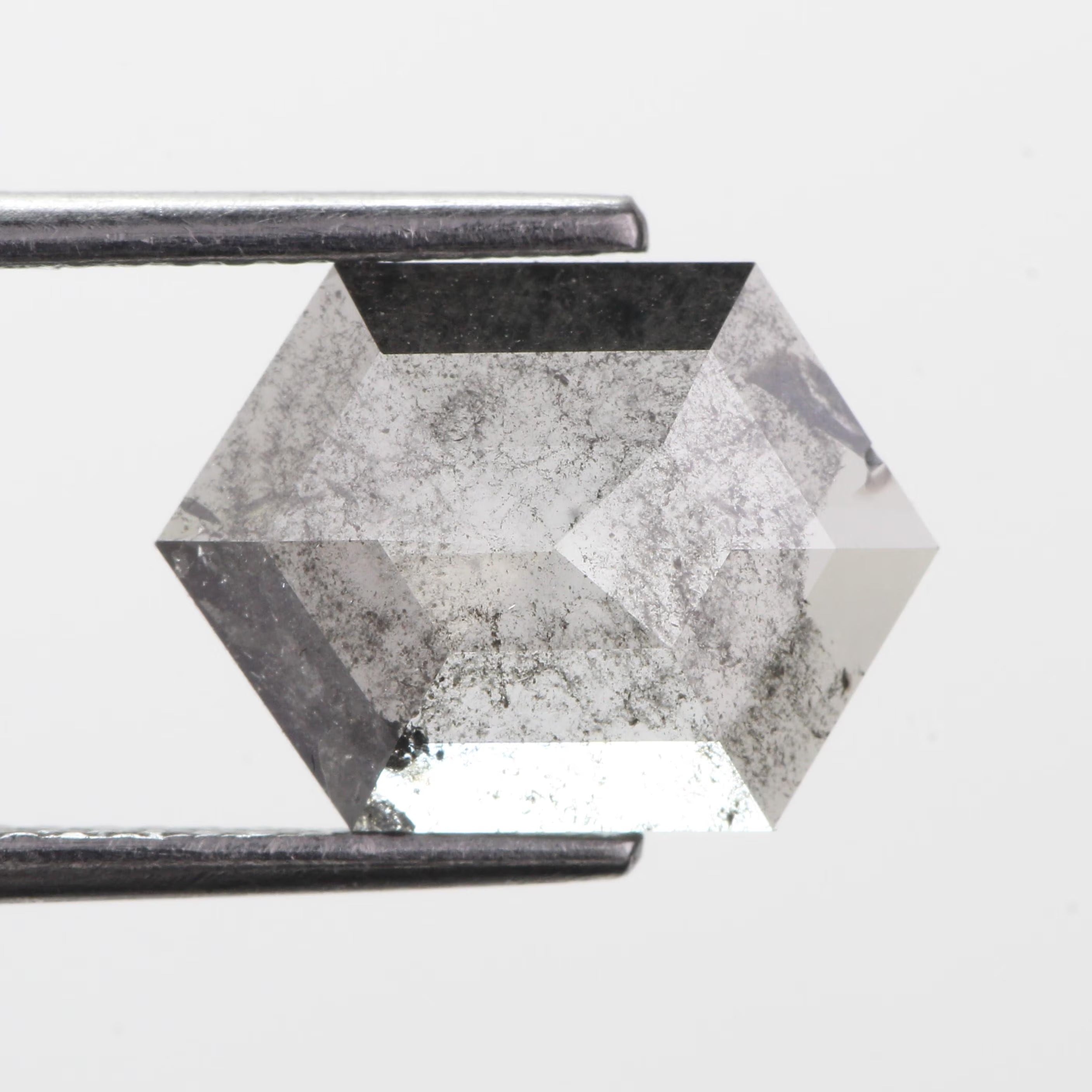 2.30 Ct Natural Hexagon Salt and Pepper Diamond 11.70 MM