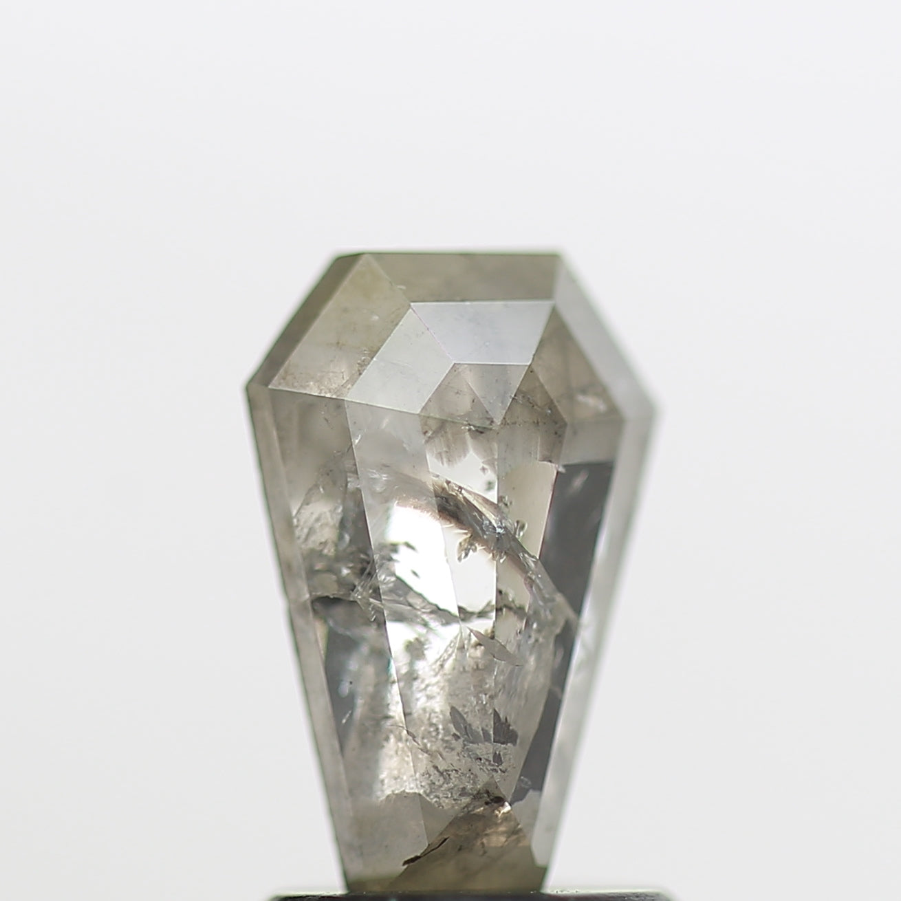 1.20 Carat 8.80 MM Gray Coffin Cut Salt and Pepper Diamond