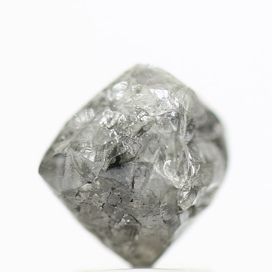 2.90 Carat Rough Diamonds Octahedron Raw Gray Diamonds 7 MM