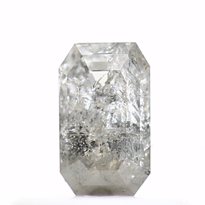 0.28 Carat 5 MM Natural Icy Gray Emerald Salt and Pepper Diamond - Blackdiamond