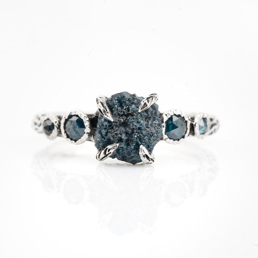 blue rough diamond ring natural