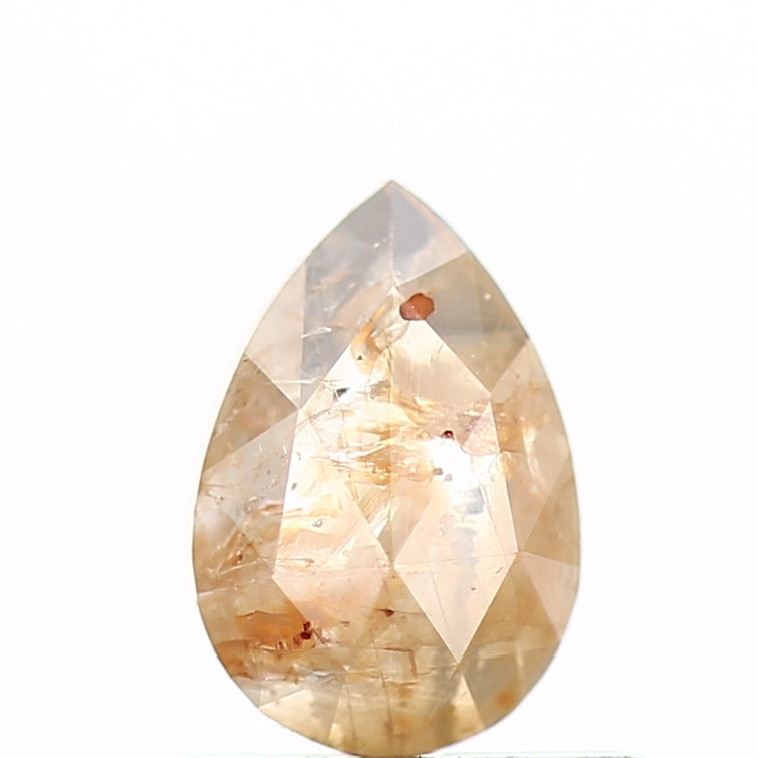 0.38 Carat Natural Pear Rose Cut Rustic Orange Diamond SDM460