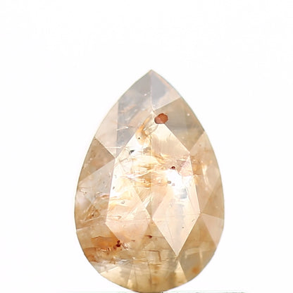 0.38 Carat Natural Pear Rose Cut Rustic Orange Diamond SDM460