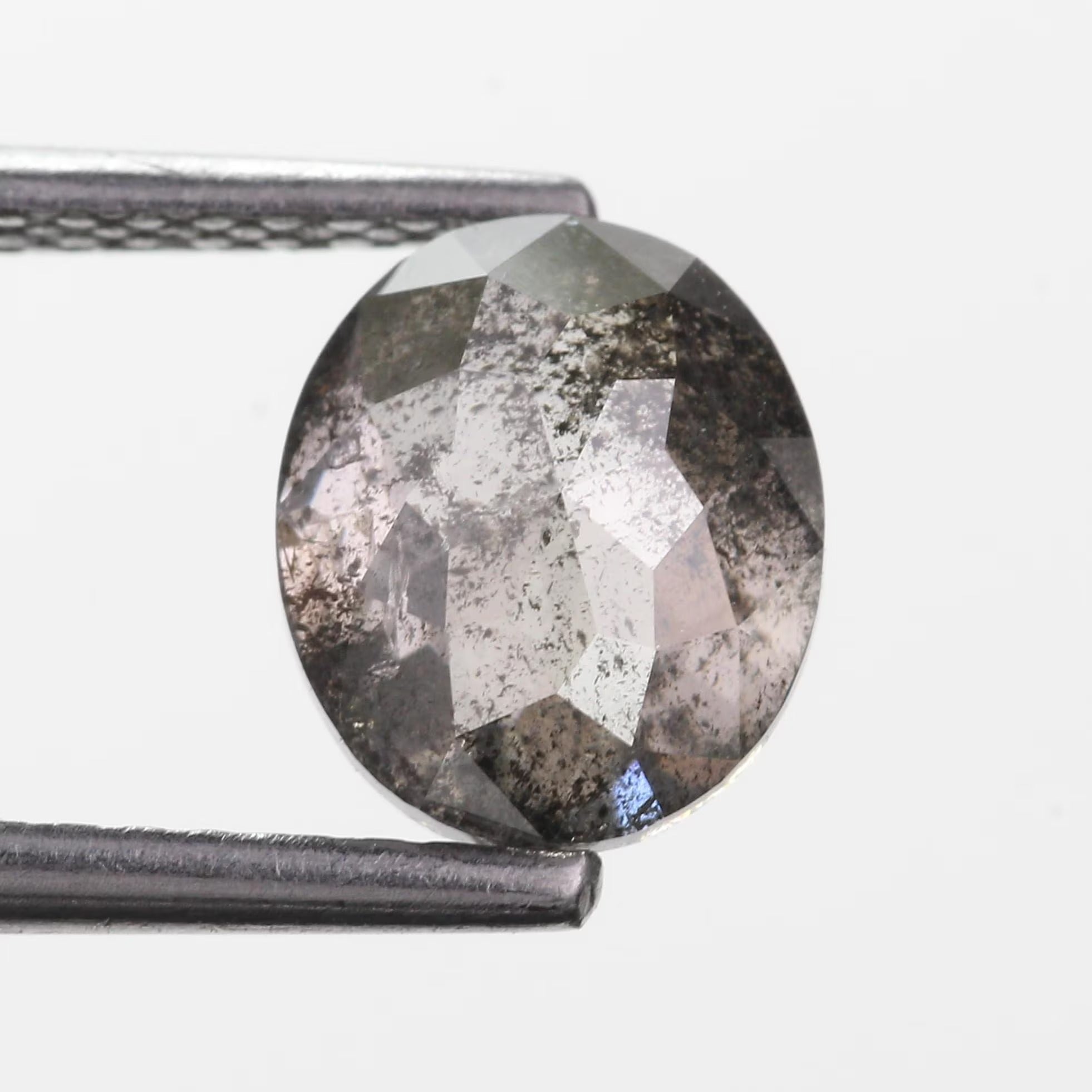 1.77 Carat Salt and Pepper Diamond Oval Natural Brown 7.60 MM