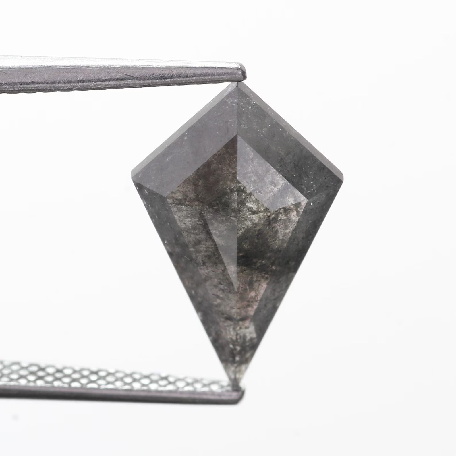3.36 Carat Natural Gray Kite Cut Salt Pepper Diamond 15.50 MM