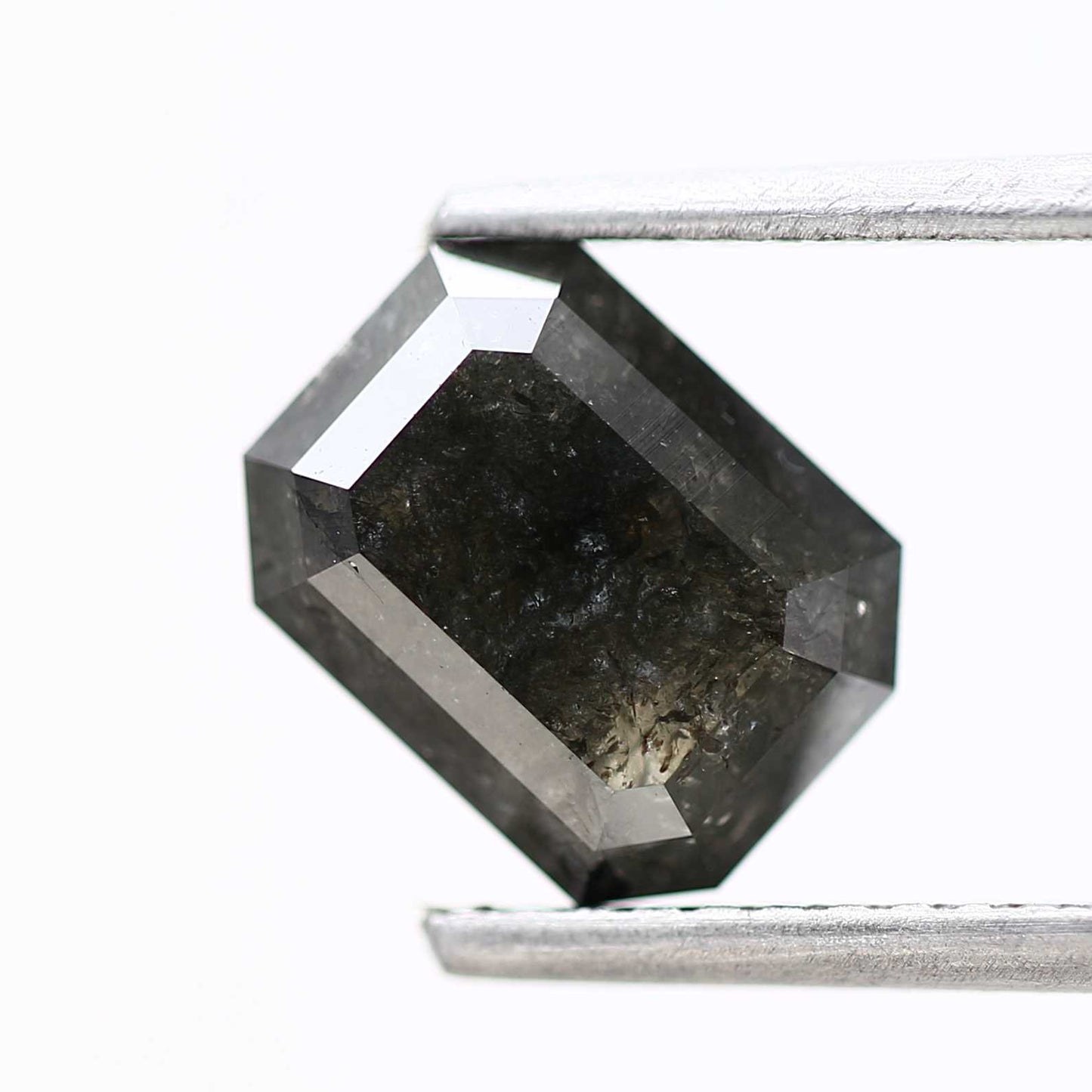 2.28 Carat 8.01 MM Natural Loose Gray Emerald Salt and Pepper Diamond - Blackdiamond