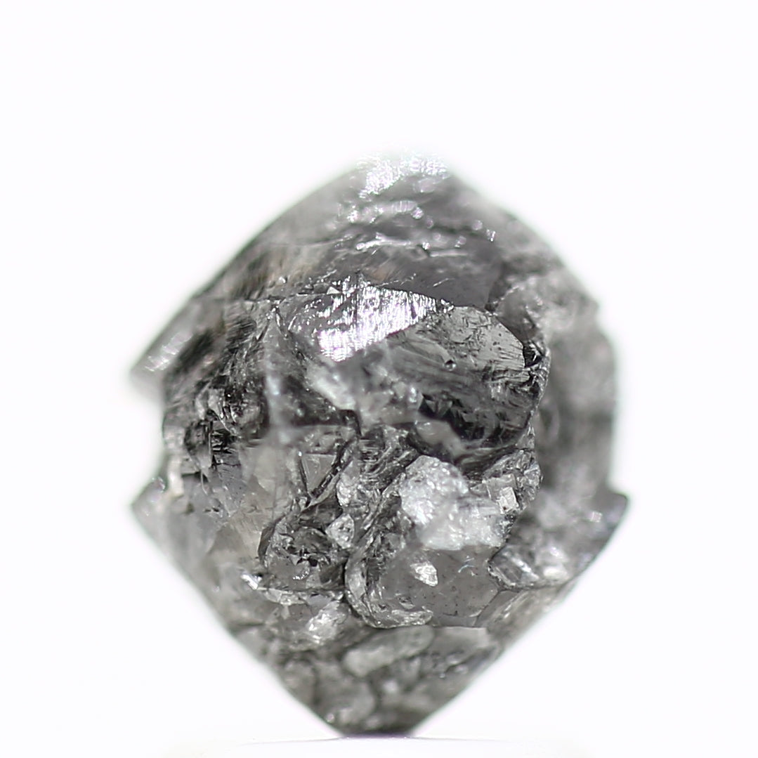 2.56 Carat Rough Diamonds Octahedron Raw Black Diamonds 8.1 MM - Blackdiamond