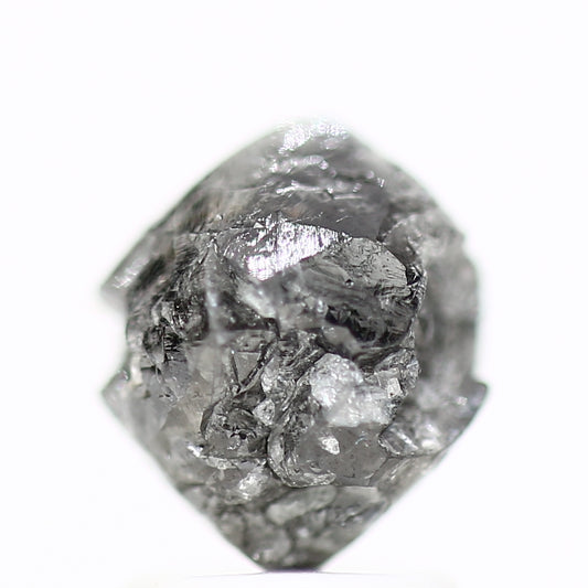 2.56 Carat Rough Diamonds Octahedron Raw Black Diamonds 8.1 MM