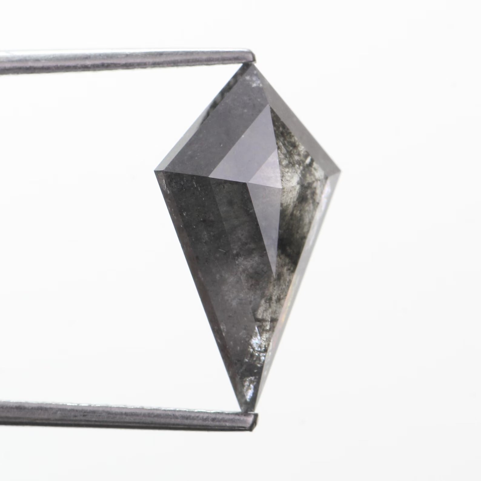 3.36 Carat Natural Gray Kite Cut Salt Pepper Diamond 15.50 MM