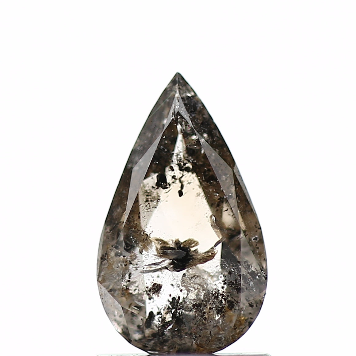 0.78 Carat Natural Pear Salt and Pepper Diamond