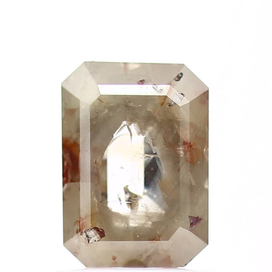 0.98 Carat 6.98 MM Natural Gray Rustic Emerald Loose Diamond