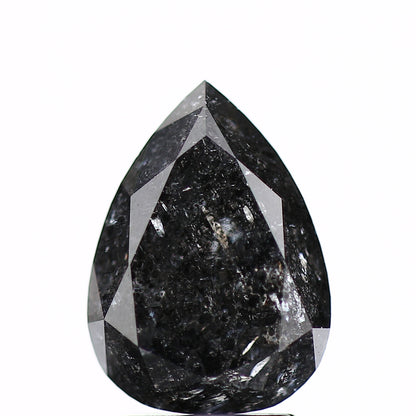 3.04 Carat Natural Black Salt and Pepper Pear Diamond sd9246