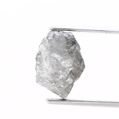 3.50 Carat Fancy Gray Crystal Raw Rough Natural Diamond 11.17 MM - Blackdiamond