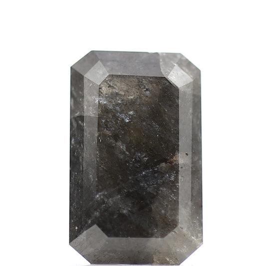 1.82 Carat Natural Emerald Gray Salt and Pepper Diamond 9.10 MM