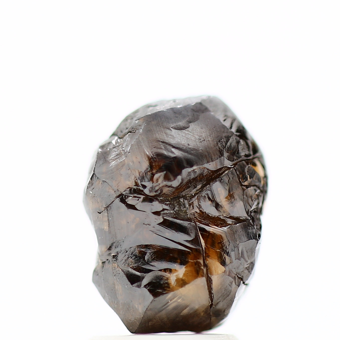 2.98 Carat Natural Fancy Cognac Brown Rough Diamond 9.11 MM - Blackdiamond