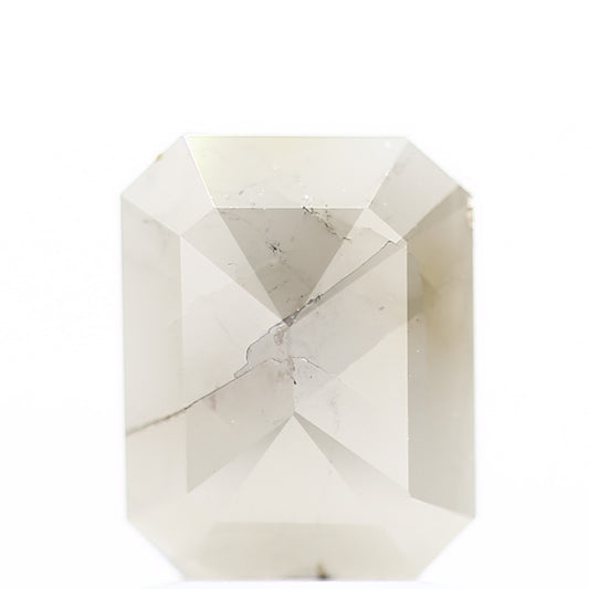 1.43 Carat 7.7 MM Rustic Milky Gray Emerald Natural Loose Diamond - Blackdiamond