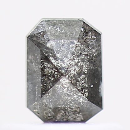 0.41 Carat 4.80 MM Natural Gray Emerald Salt and Pepper Loose Diamond - Blackdiamond