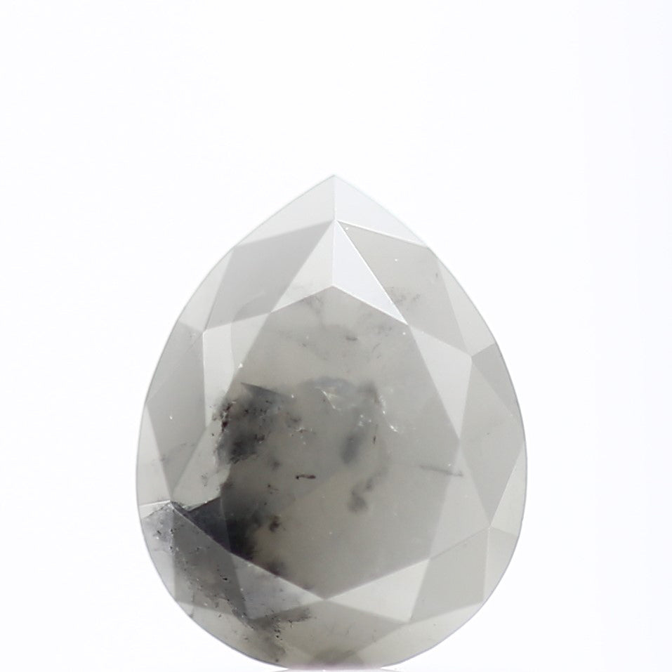 0.79 Carat Pear Salt and Pepper Gray Diamond 6.69 MM