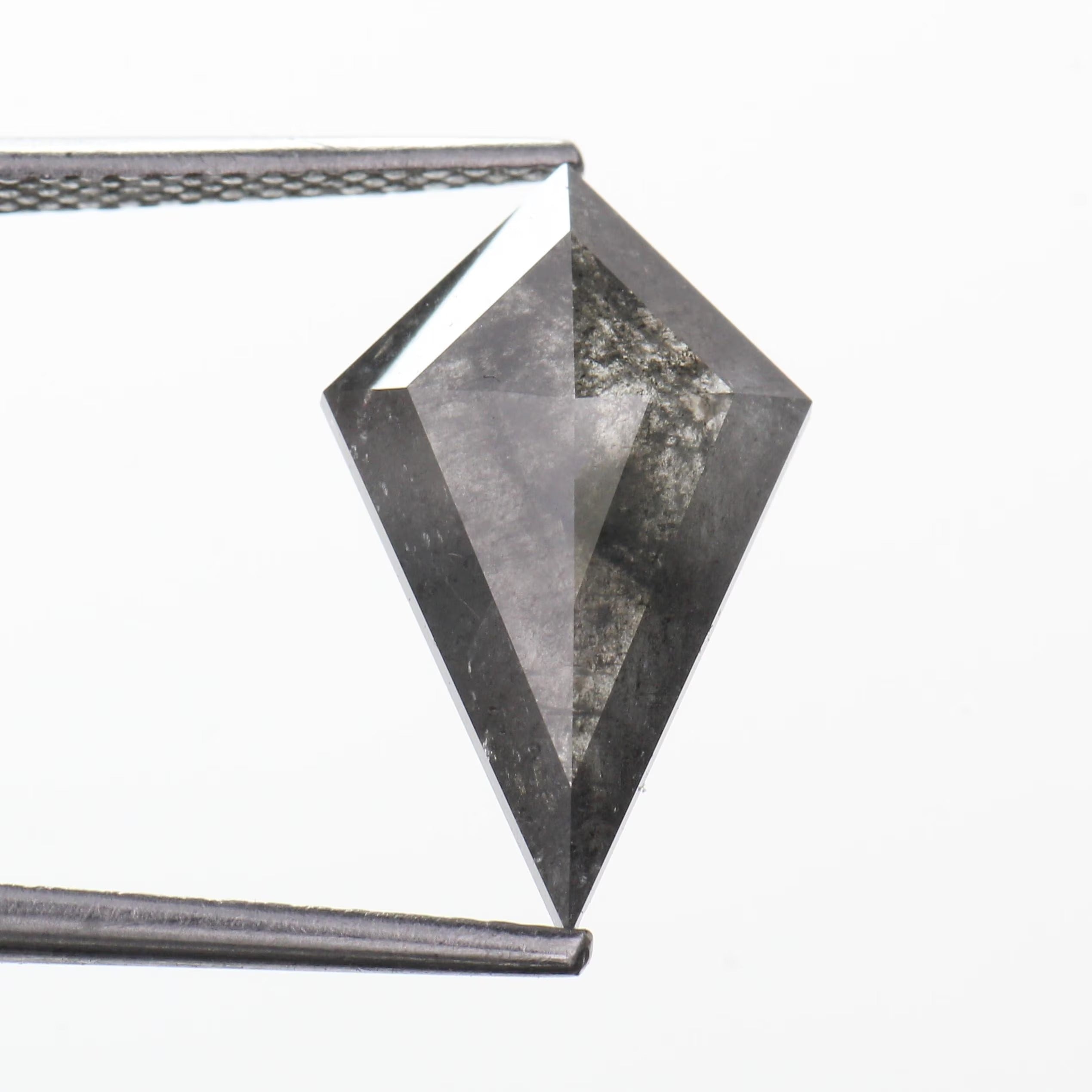 3.36 Carat Natural Gray Kite Cut Salt Pepper Diamond 15.50 MM