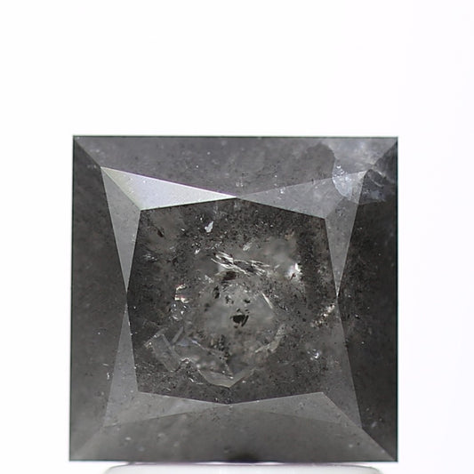 1.84 Carat 6.60 MM Natural Gray Princess Salt and Pepper Diamond