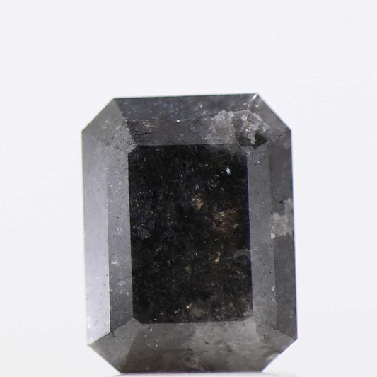 1.88 Carat 7.90 MM Fancy Black Emerald Cut Salt Pepper Diamond - Blackdiamond