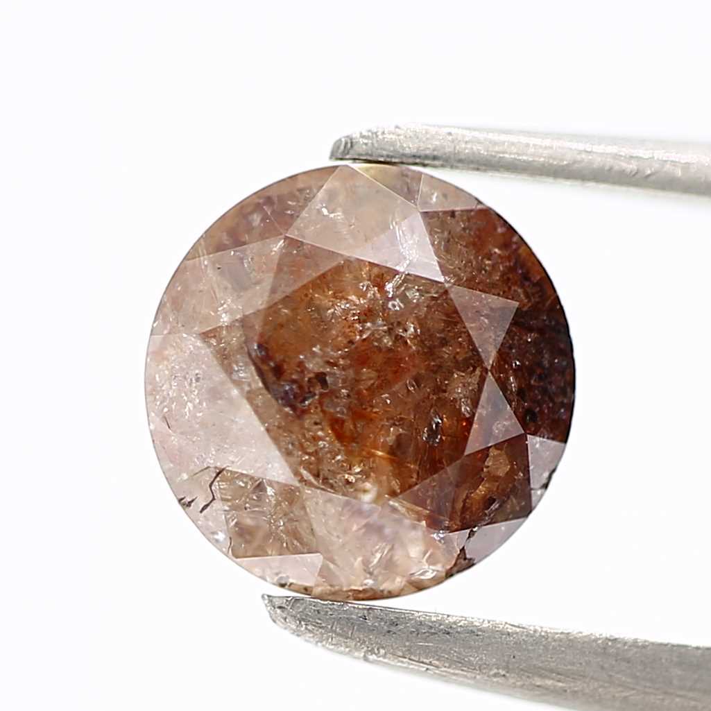 0.88 Carat Fancy Orange Diamond Round Natural Loose Diamond 6.15 MM - Blackdiamond