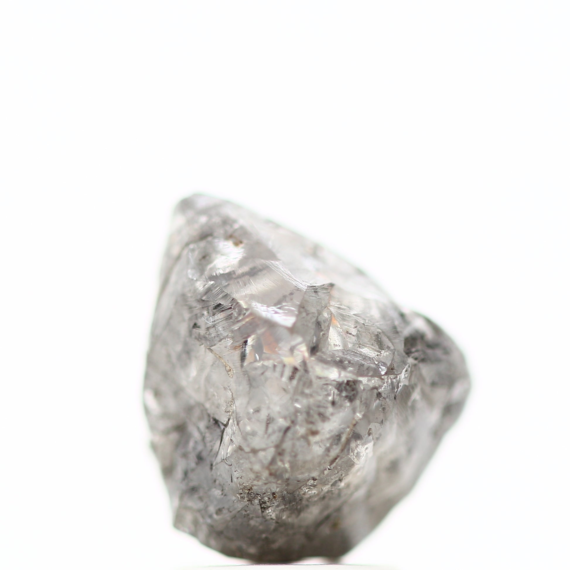 3.28 Carat Triangle Gray Natural Raw Rough Diamond 9.80 MM - Blackdiamond