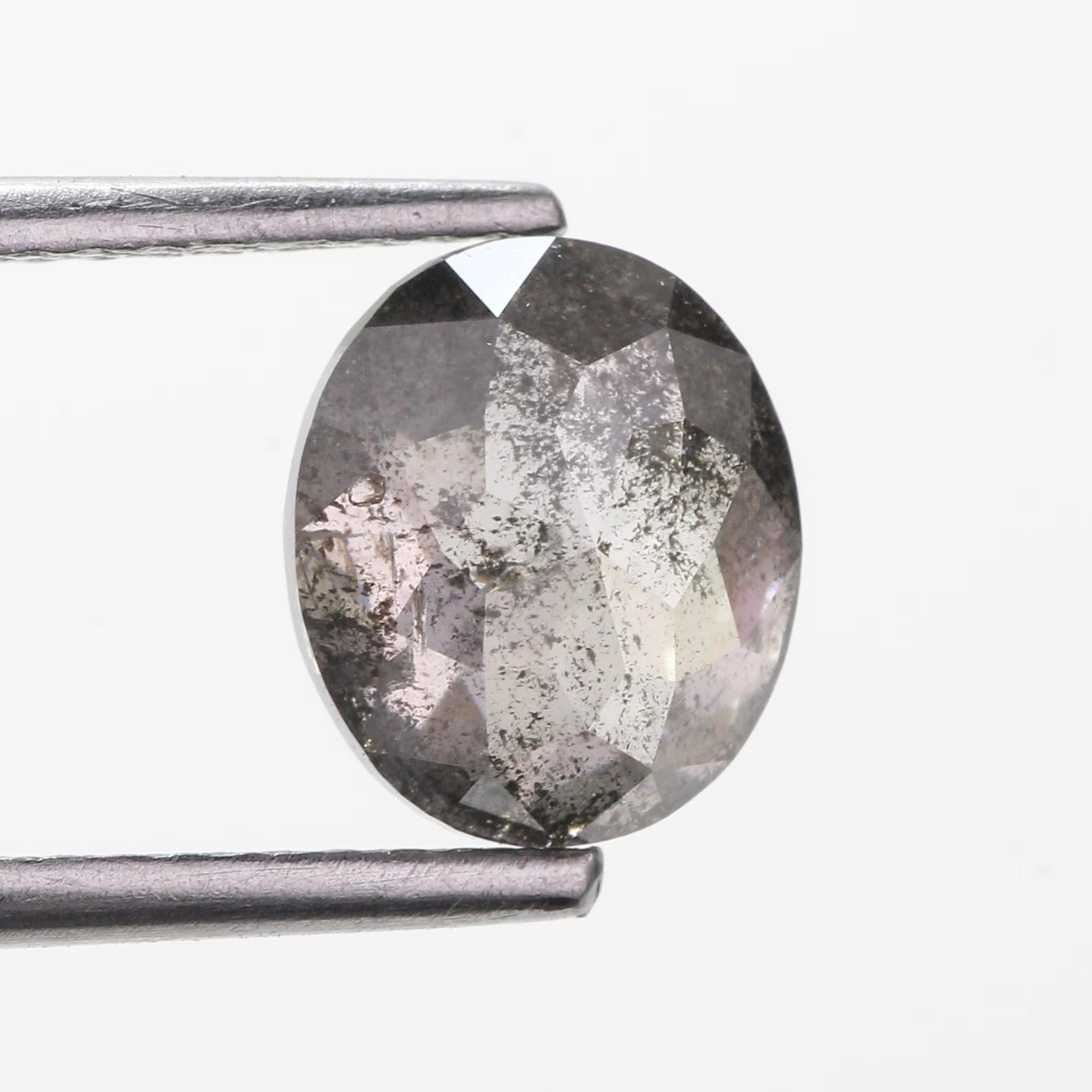1.77 Carat Salt and Pepper Diamond Oval Natural Brown 7.60 MM