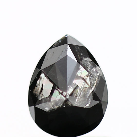 0.51 Carat Natural Pear Rustic Black Rose Cut Diamond SDM385