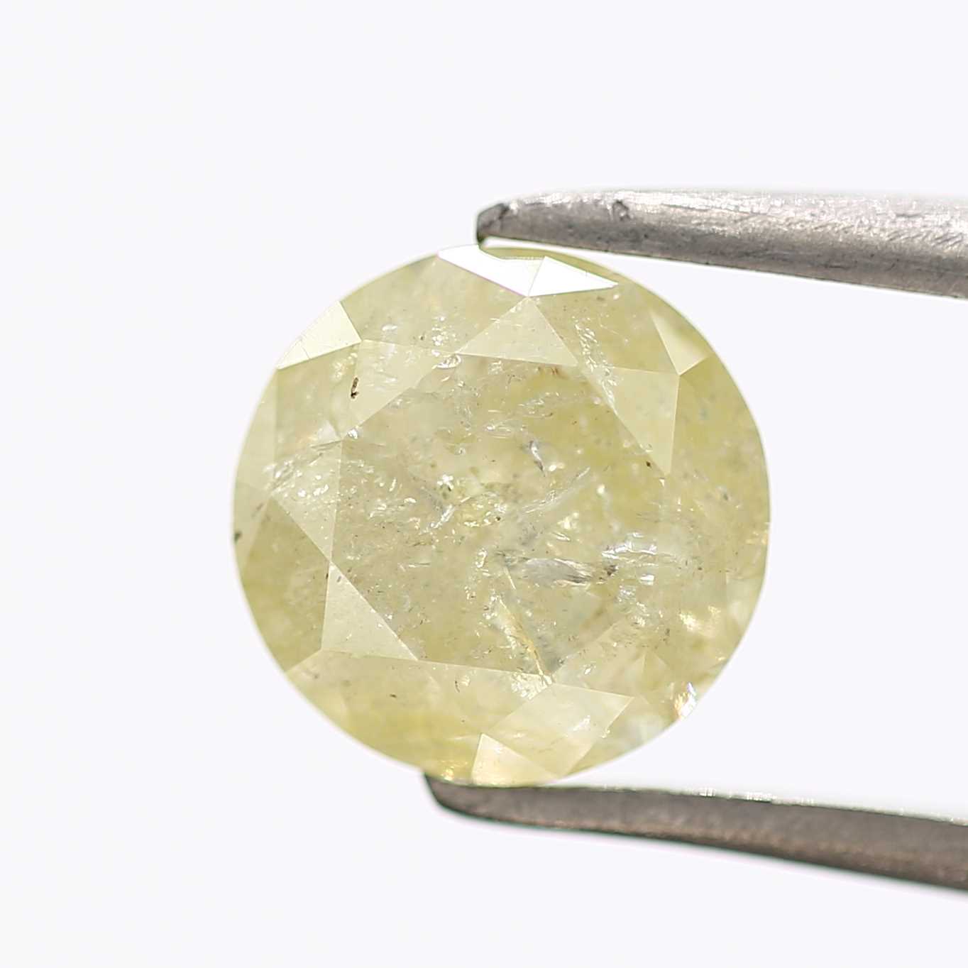 1.62 Carat Fancy Yellow Brilliant Round Salt and Pepper Diamond 7.1 MM - Blackdiamond