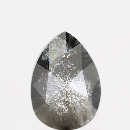 0.90 Carat Natural Pear Rosecut Gray Salt and Pepper Diamond SDM60