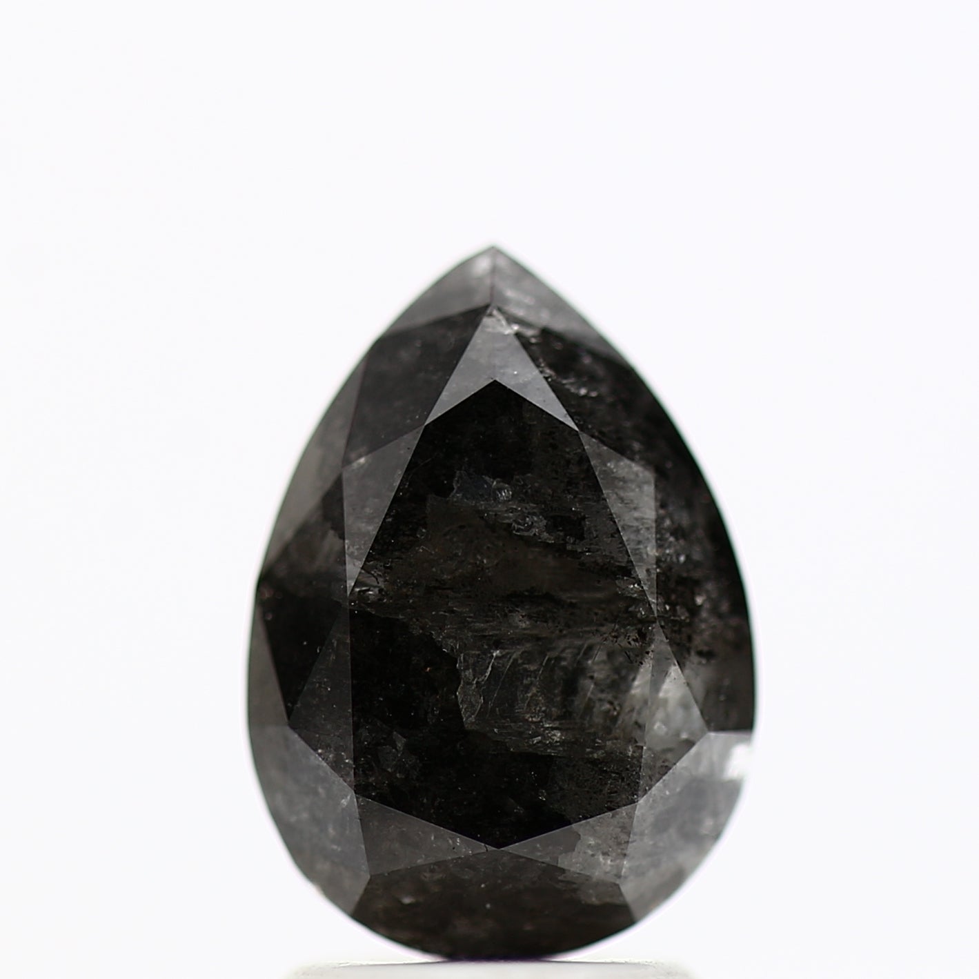 2.64 Carat Natural Black Salt and Pepper Pear Diamond sd11207