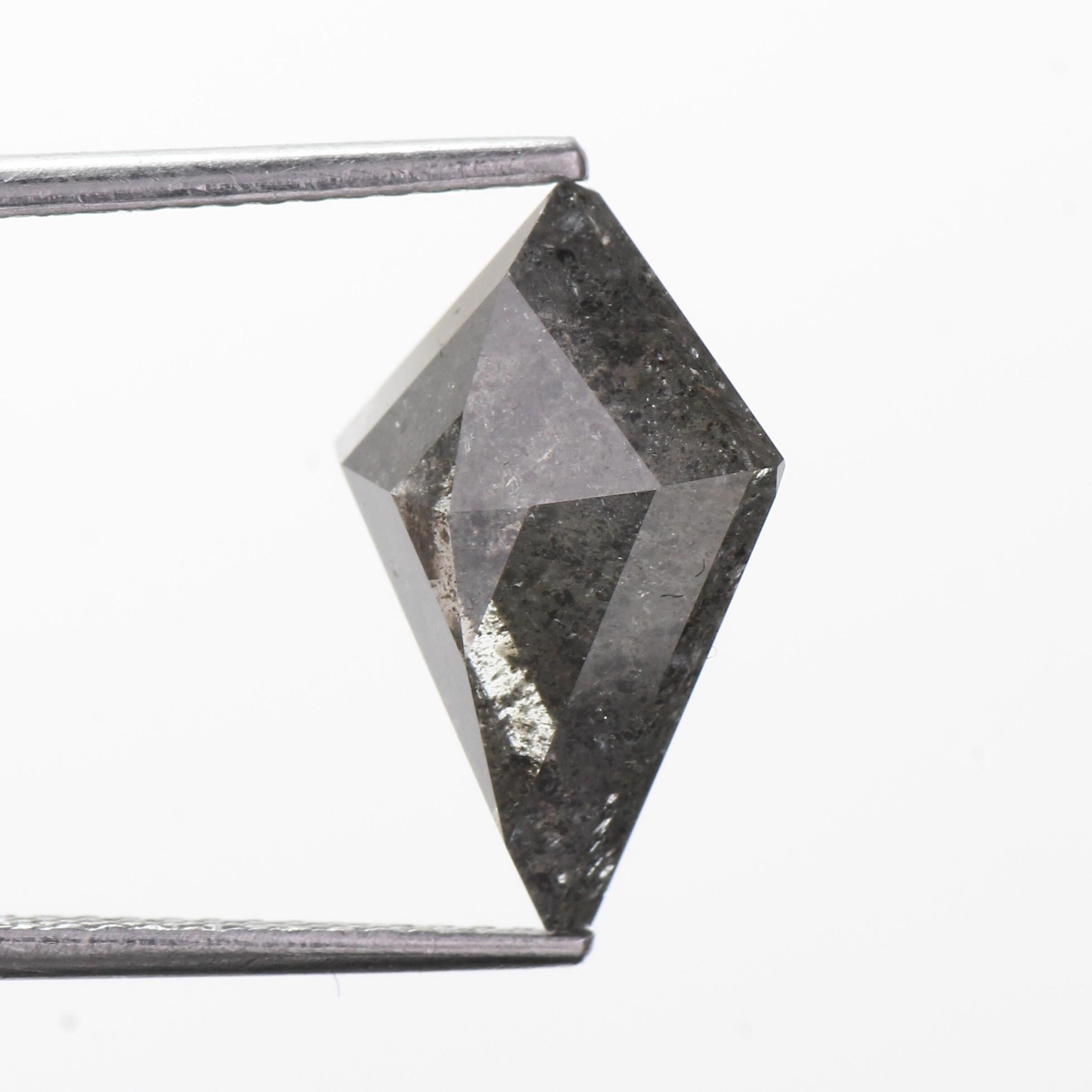 4.39 Carat Natural Gray Salt Pepper Kite Cut Diamond 14.46 MM