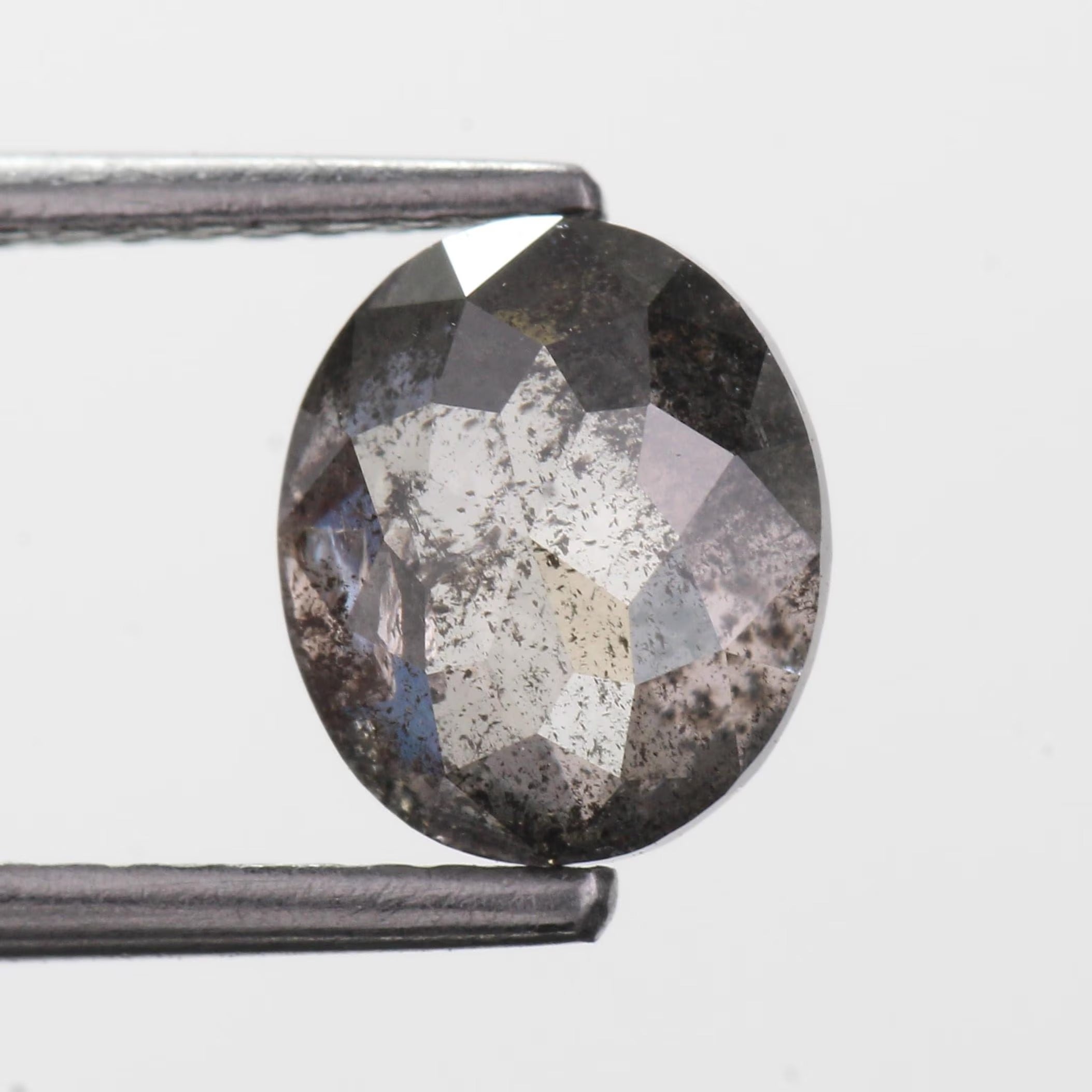 1.77 Carat Salt and Pepper Diamond Oval Natural Brown 7.60 MM