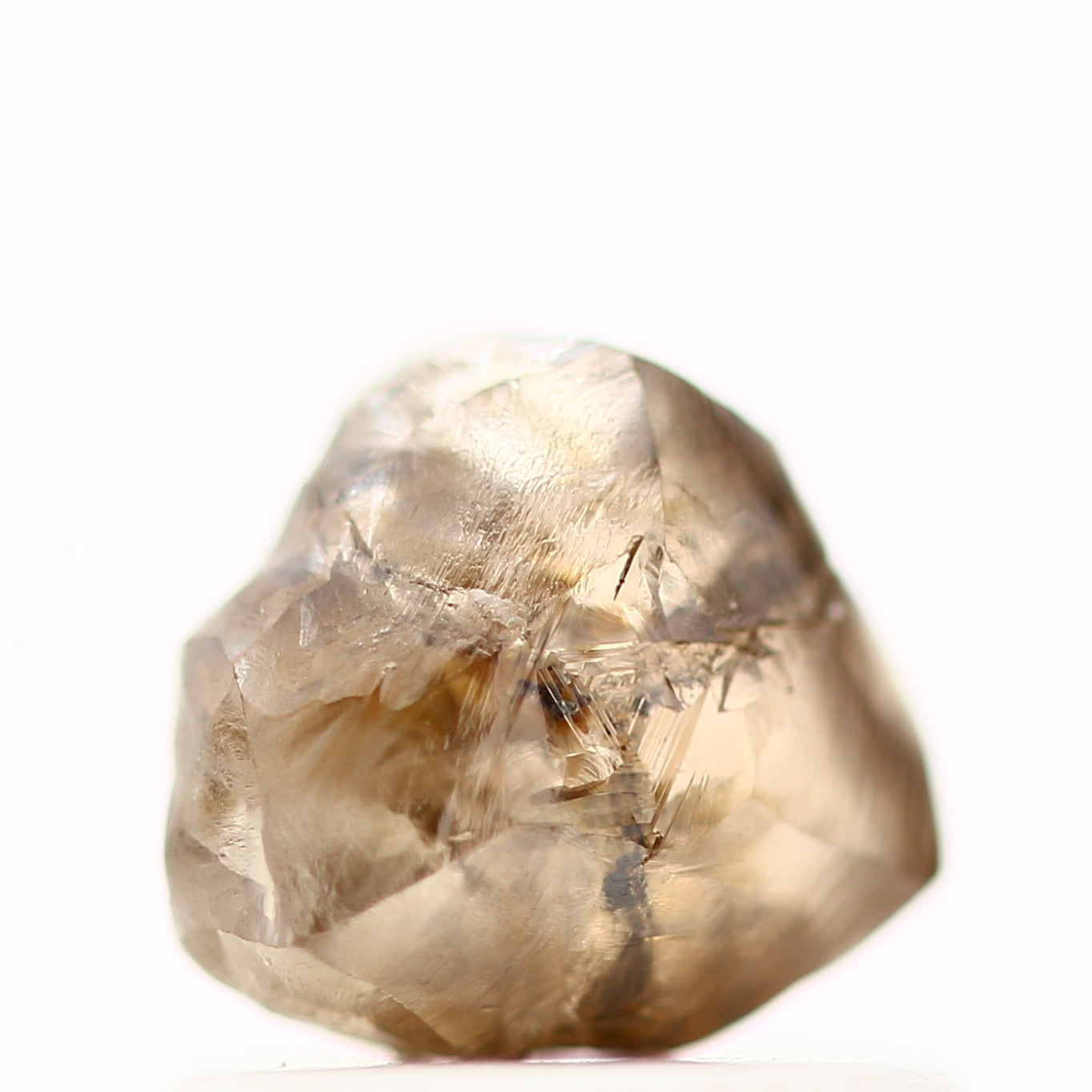 0.98 Carat Natural Fancy Champagne Brown Crystal Rough Diamond 5.65 MM - Blackdiamond