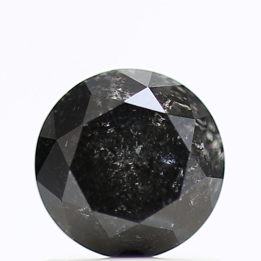 1 Carat Natural Black Round Cut Salt and Pepper Diamond 5.90 MM