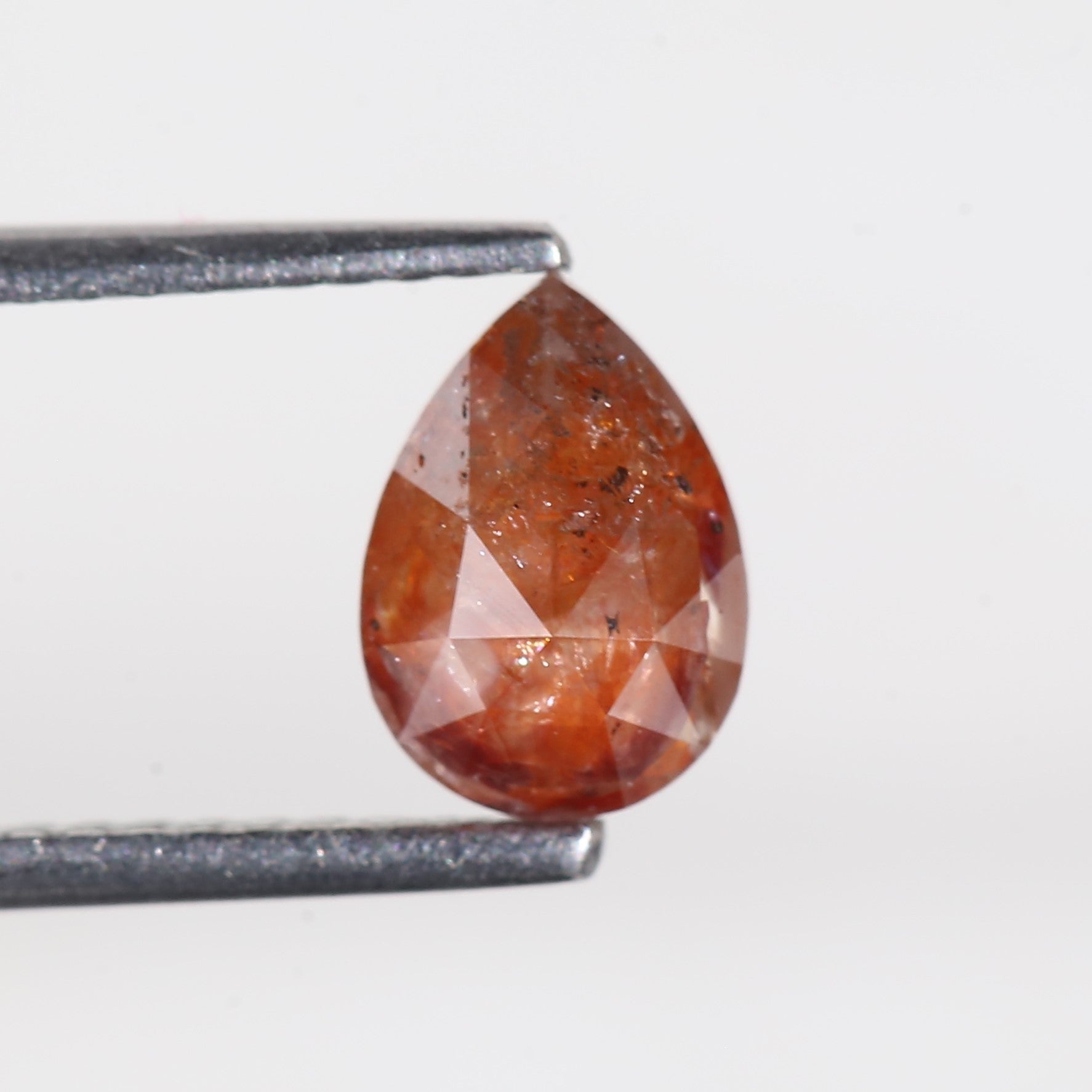 1 Carat Salt and Pepper Pear Red Diamond 7.44 MM