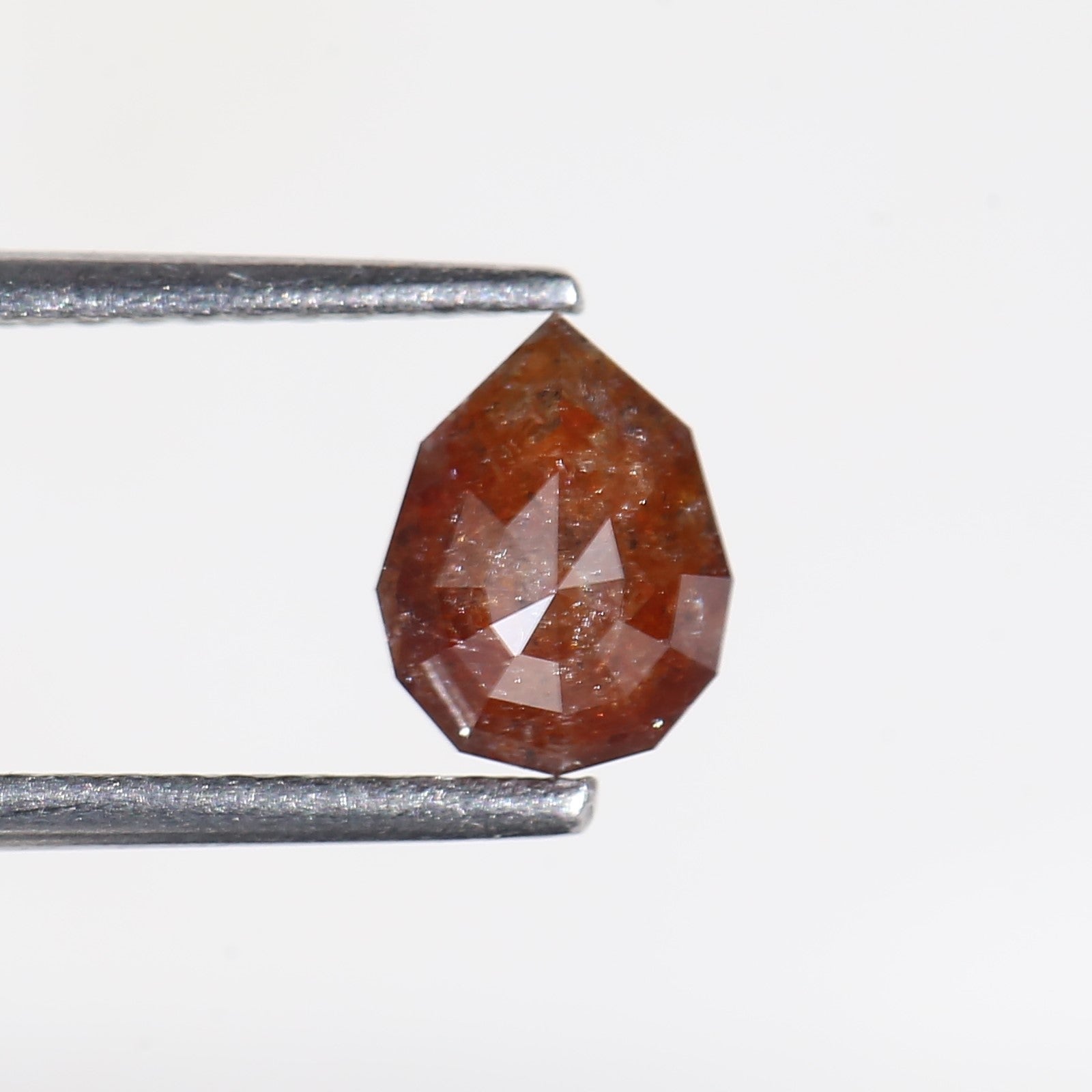 1 Ct Red Salt and pepper Diamond Pear Modified Cut 6.9 MM