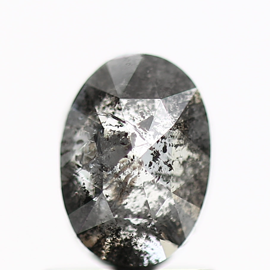 1 Ct Salt and Pepper Diamond Oval Cut 6.9 MM 