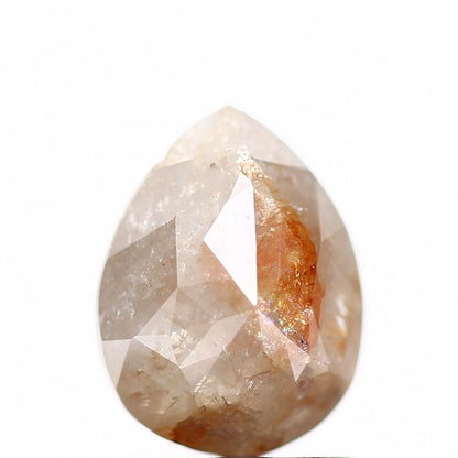 1.31 Carat Peach Orange Pear Rose Cut Natural Loose Diamond SDM918