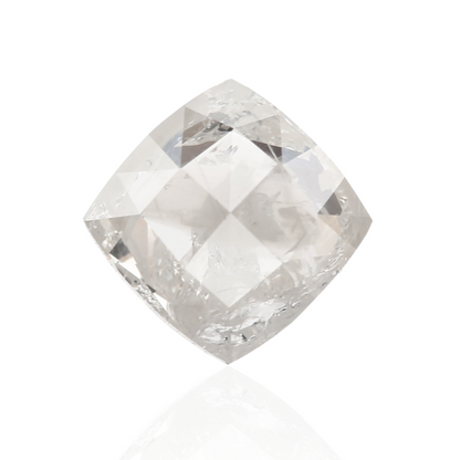 1.20 Carat 6 X 6 X 3.25 MM Cushion Double Rose Cut Fancy White Salt and Pepper Diamond - Blackdiamond