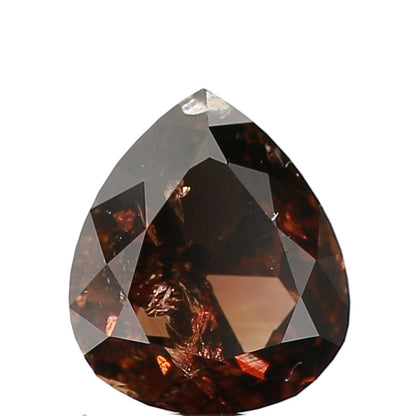 0.95 Carat Pear Shape Fancy Cognac Rose Cut Natural Diamond SDM1190