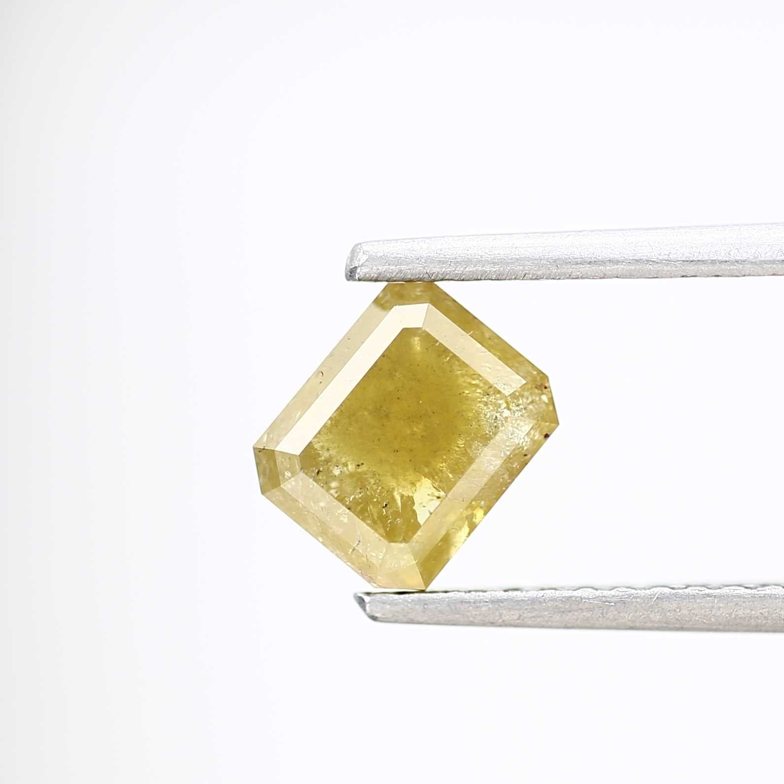 1.15 Carat 5.97 MM Fancy Yellow Emerald Cut Salt and Pepper Diamond - Blackdiamond