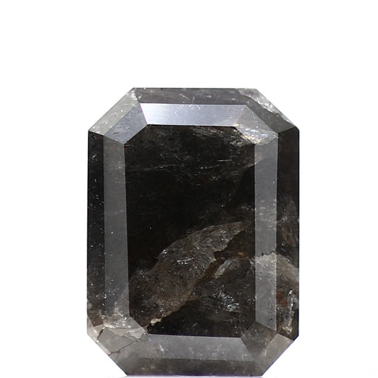 1.65 Carat Natural Emerald Black Salt and Pepper Diamond 8.16 MM