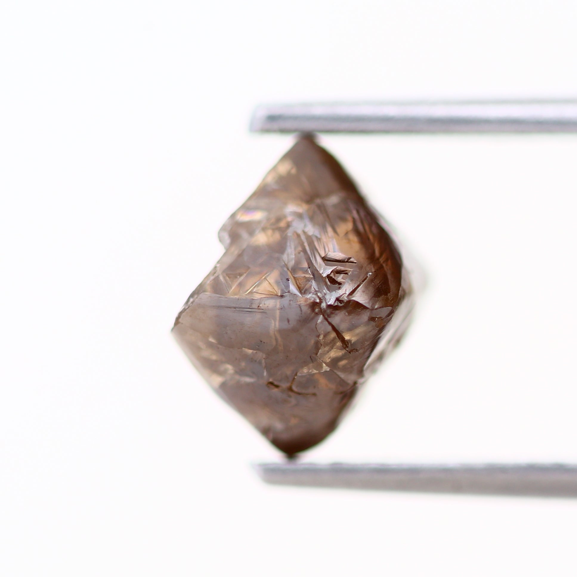 1.82 Carat Natural Fancy Cognac Brown Octahedron Rough Diamond 7.20 MM - Blackdiamond